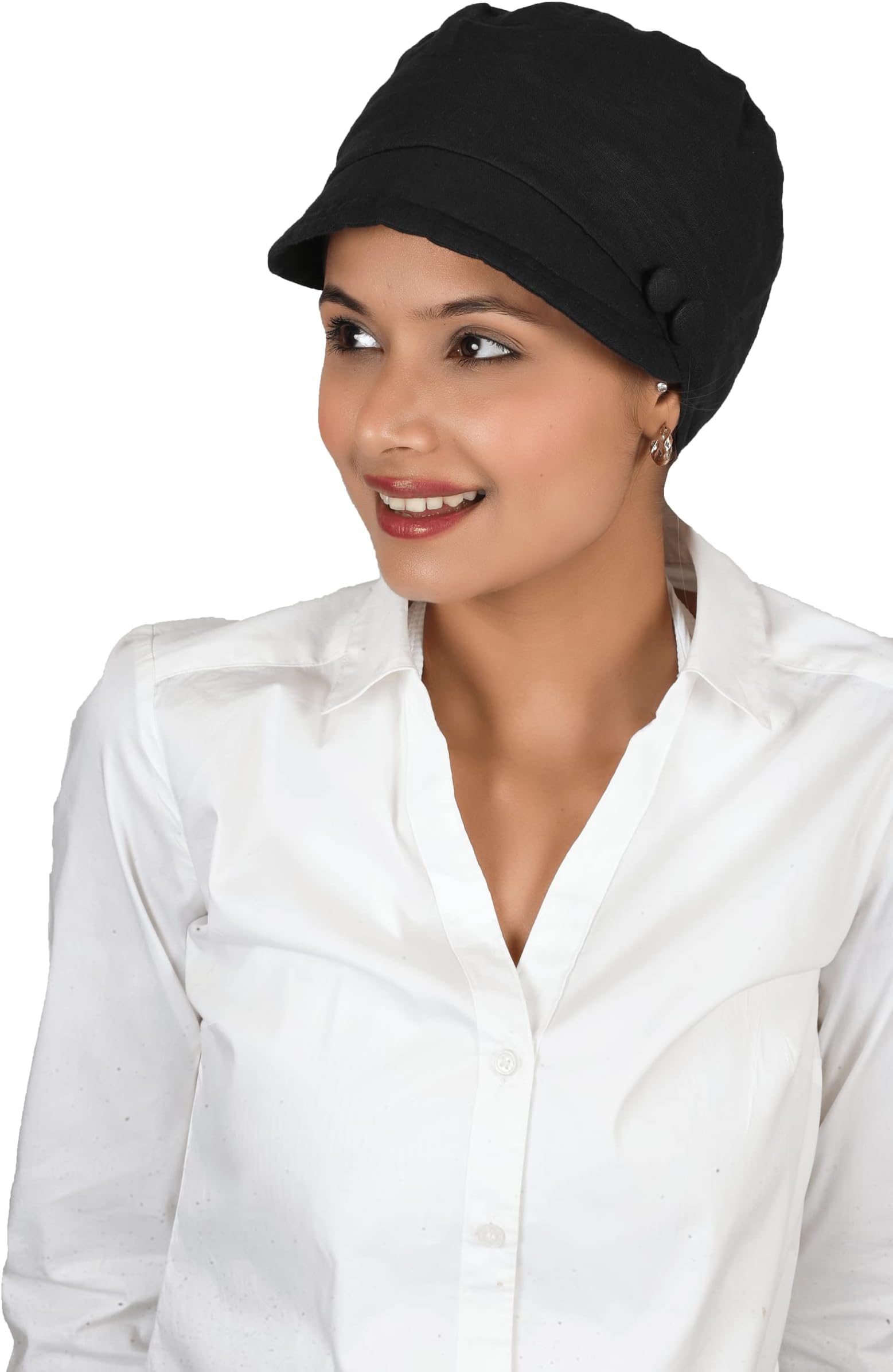 The Headscarves Women’s Printed Cotton Linen New Boy Cap Hat Chemo Hair Loss (SS260 Multicolor)