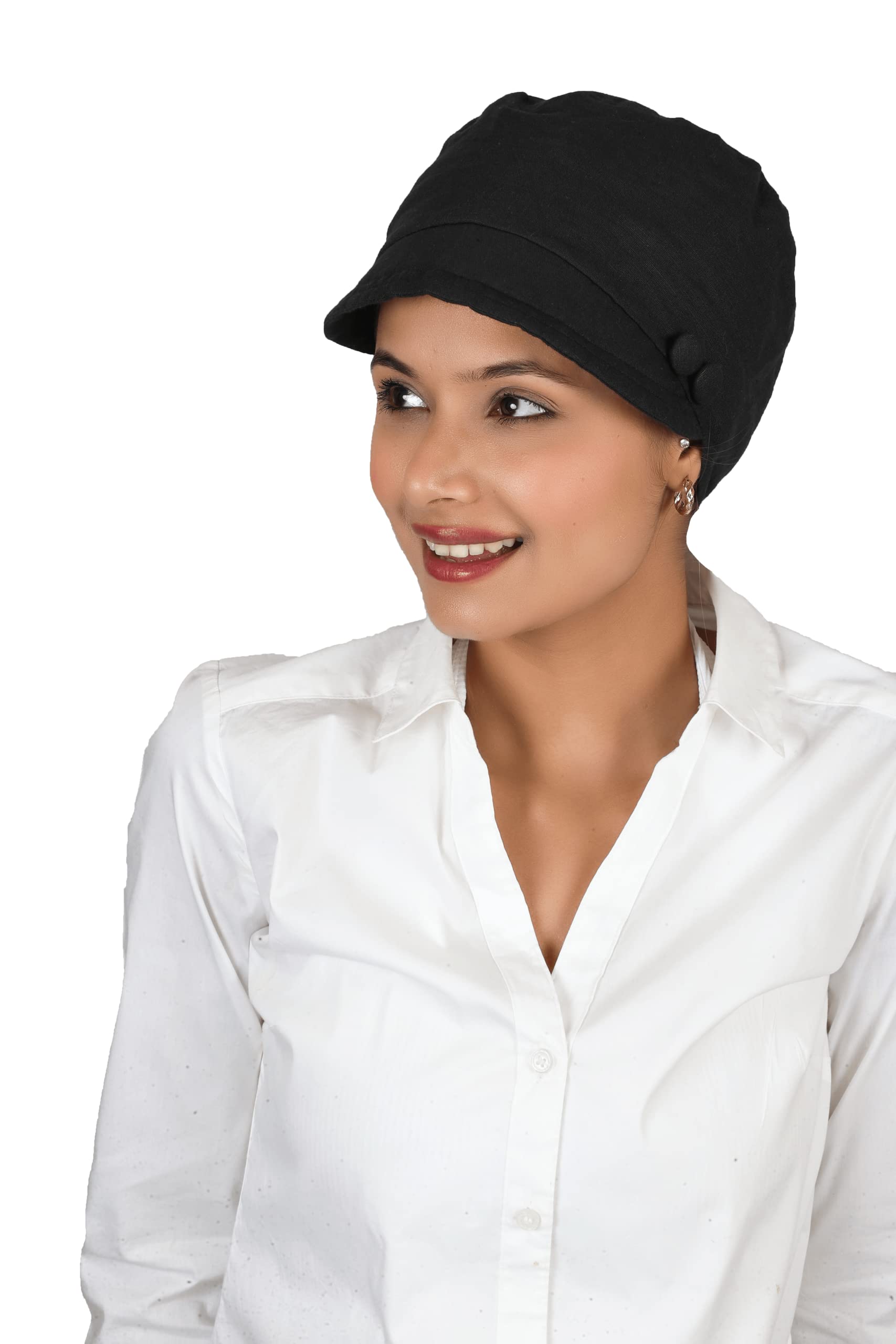 The Headscarves Women’s Printed Cotton Linen New Boy Cap Hat Chemo Hair Loss (SS260 Multicolor)