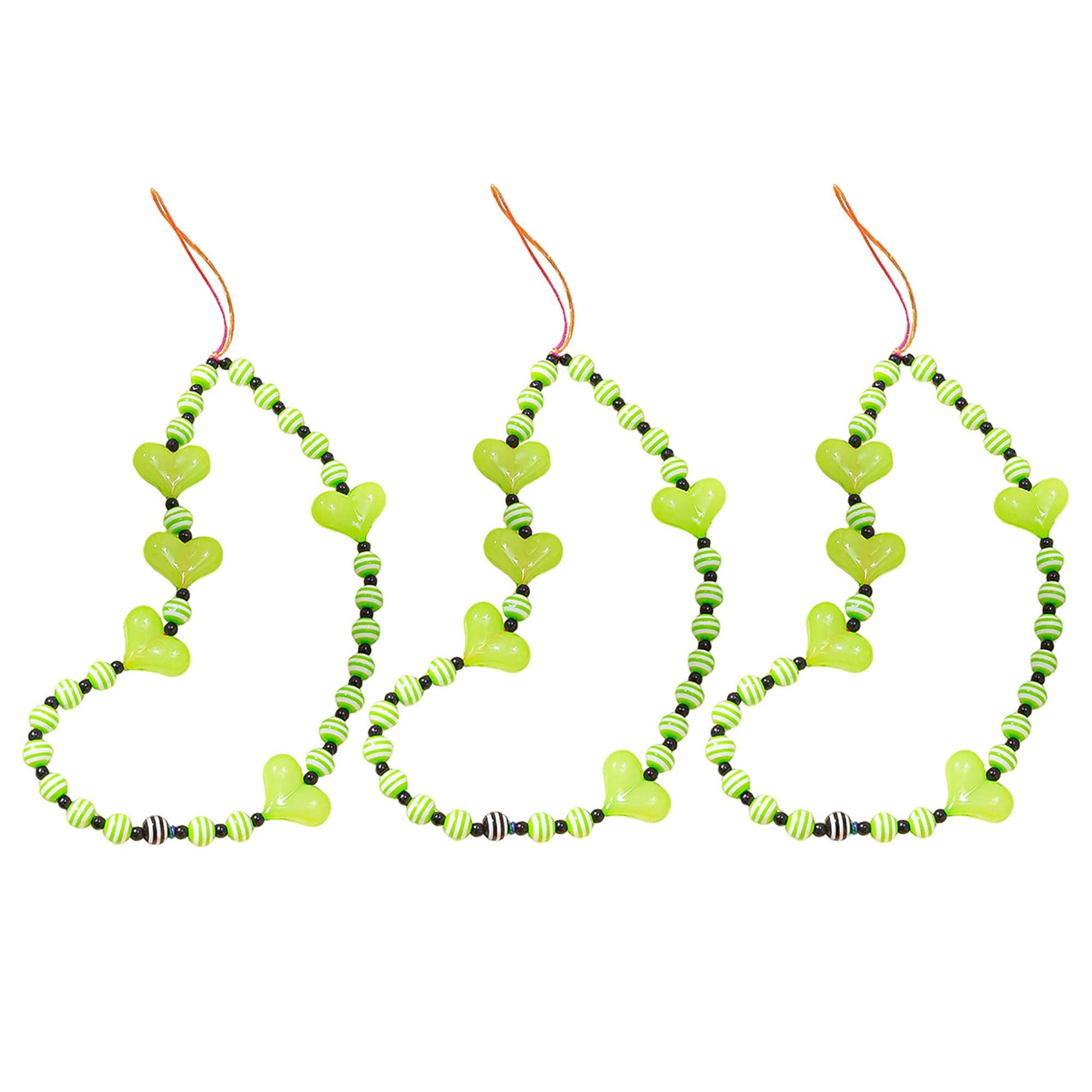Staqlo 3PCS Handmade Heart Beads Phone Charm - Cute Colorful Phone Bracelet Lanyards and Wrist Straps zlax-555
