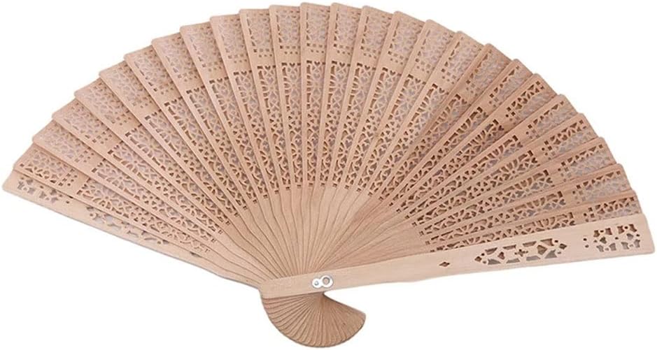 Fashion Hollow Wood Fan Chinese Classical Decorative Folding Female Crafts