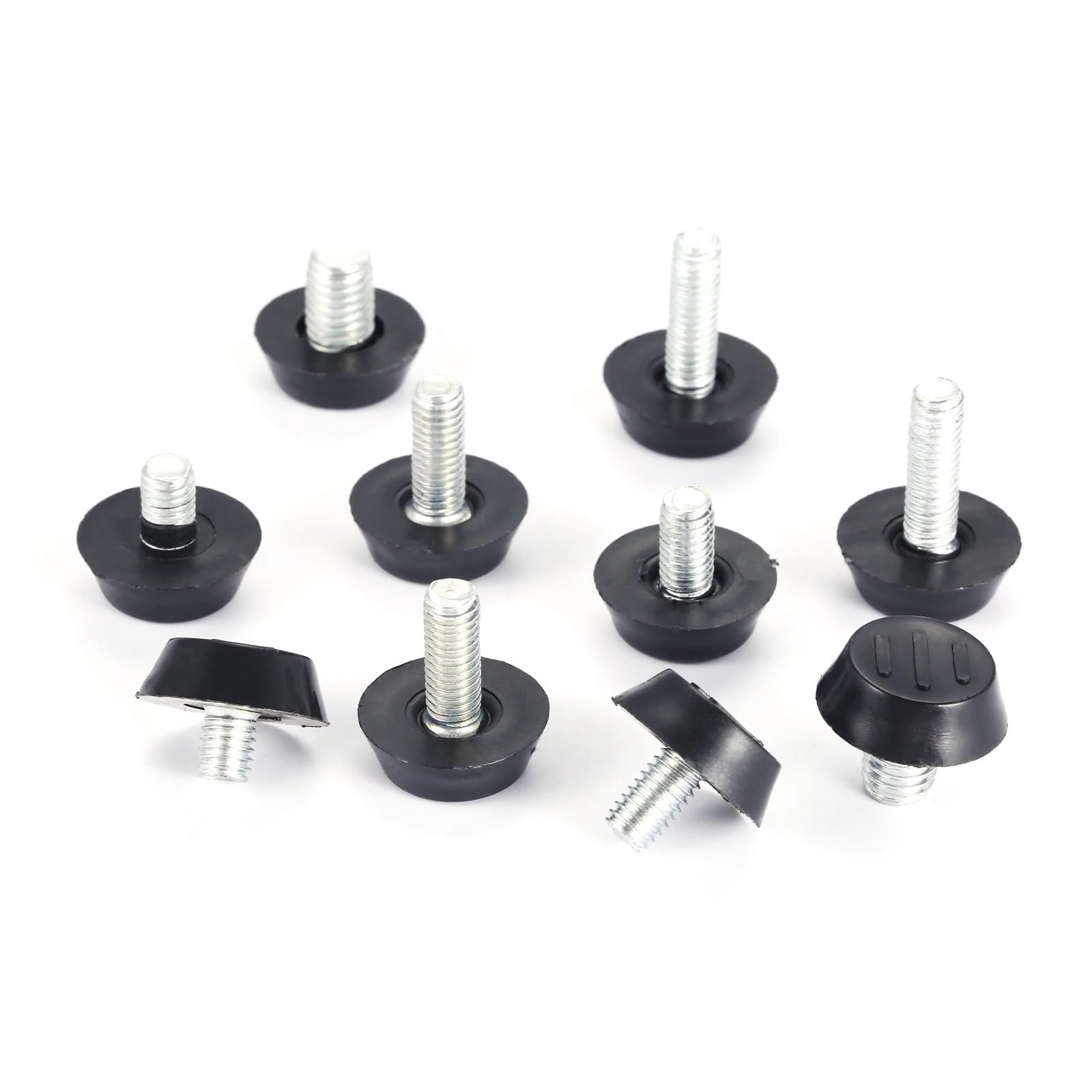 Gambe di ricambio per mobili per divano, armadio, tavolo, piedini di livellamento a vite, 100 pezzi/lotto, gamba di livellamento regolabile per sedia, M6, M8, bullone sul cuscinetto e(M6X19mm)
