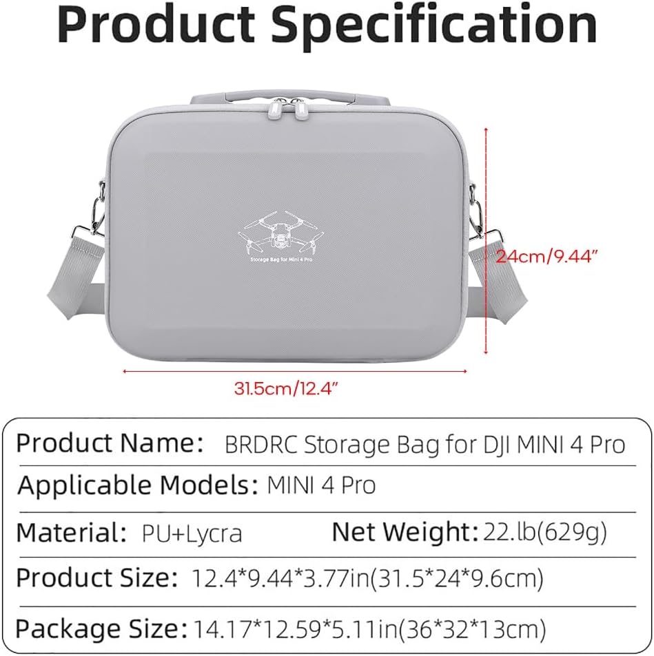 Mini 4 Pro 用収納バッグ Mini 4 Pro ドローンアクセサリー用ポータブルキャリングケース防滴ショルダーバッグボック