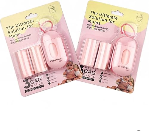 Bolsas de eliminación de pañales, bolsas de pañales desechables higiénicas para prácticos cambios sobre la marcha. Incluye dispensador de bolsas