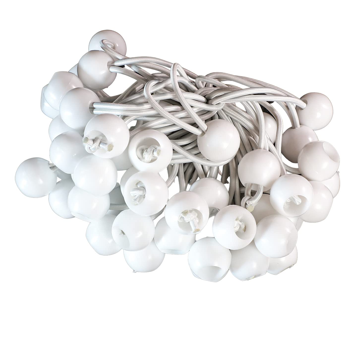 50pcs Heavy Duty White Ball Bungee Bungie Cord Canopy Tarp Tie Downs
