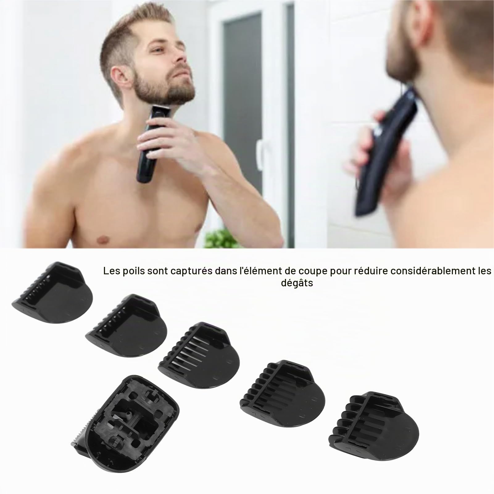 Accessoire de tondeuse à barbe électrique pour série 5 6 7 5018s 5020s 5035s 5049cs Tondeuse de rechange avec tête de peigne de 5 pièces, peignes de guidage de rasoir de rechange