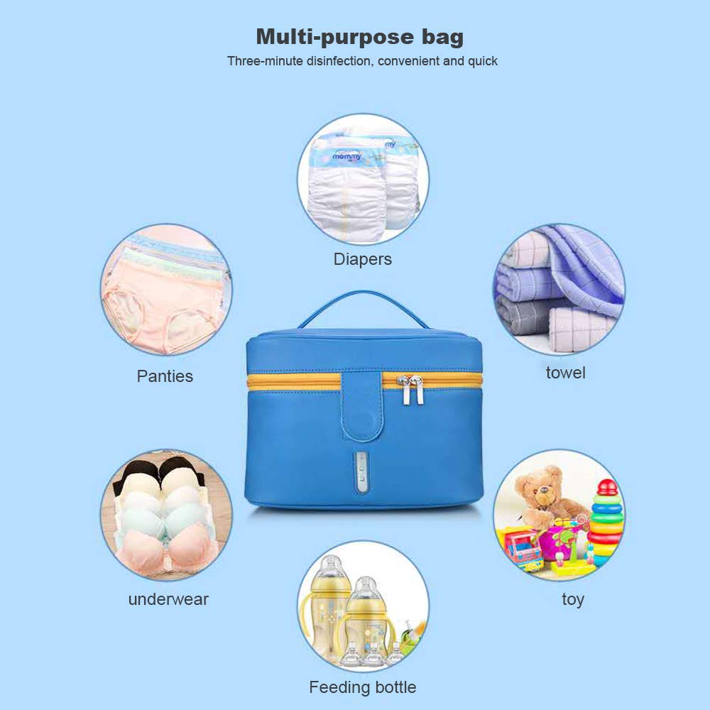TOPCHANCES - Borsa per sterilizzazione UV con LED U-V con cavo USB per maschere/biancheria intima/biberone/cosmetici/giocattoli