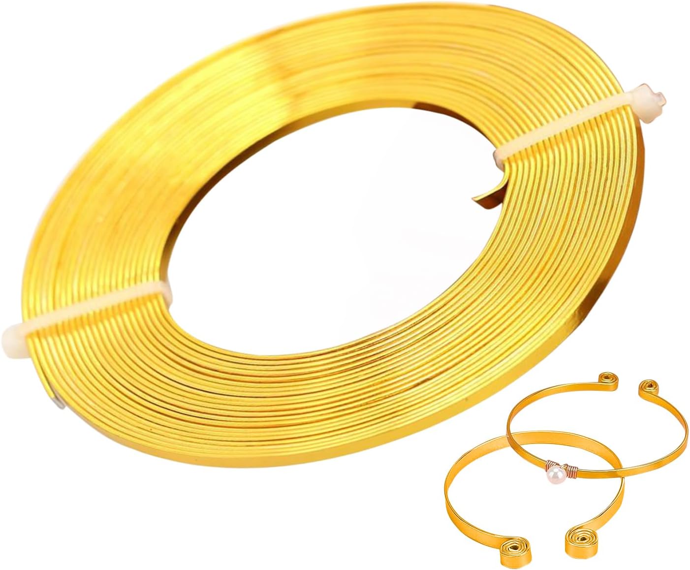 Aluminum Craft Wire | Colorful Flat Aluminum Bendable Sculpting Wire,Cable Handmade Art Supplies for Electricians Crochet Earring Holiday Home Decor Hobbyists Model Building