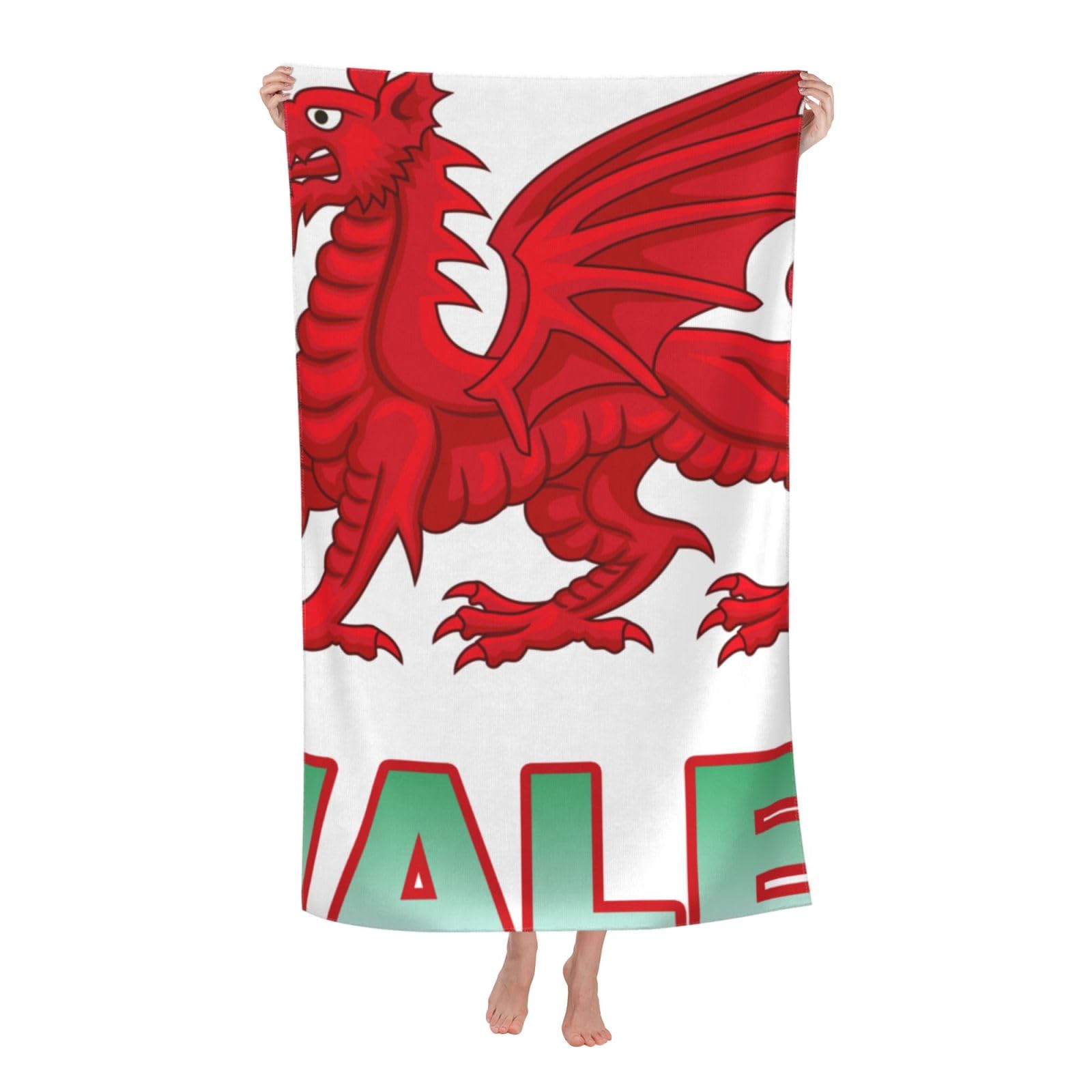 LSRCPD Beach Towel Wales Dragon Microfiber Beach Towels Blanket Oversized Tropical Big Extra Large XL Pool Towels Quick Dry Sandproof for Women Girls Kids