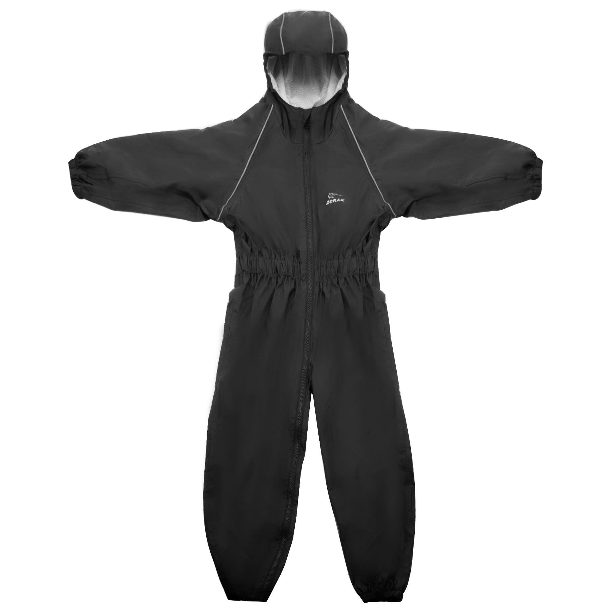 Zorax Combinaison de pluie imperméable tout-en-un légère pour garçons et filles - Unisexe - Coupe-vent - Avec capuche - Sac de transport