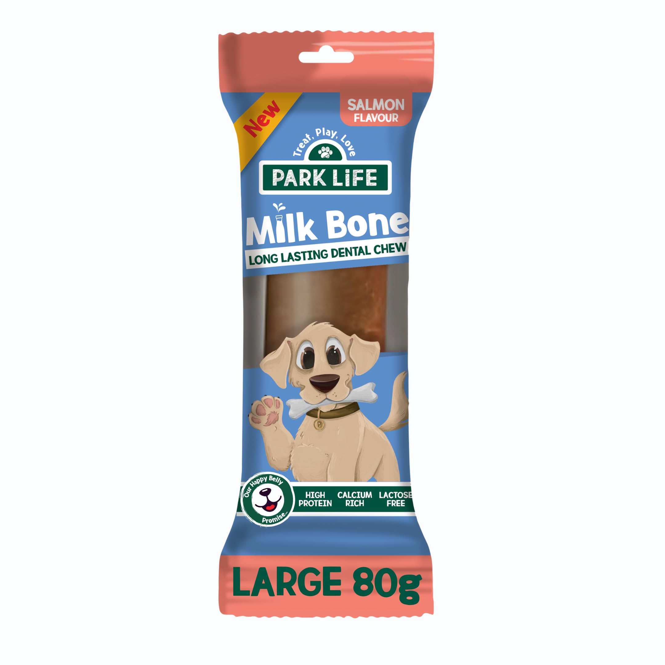 Grand os de lait saveur saumon PARK LiFE nettoie les dents et fortifie la mâchoire