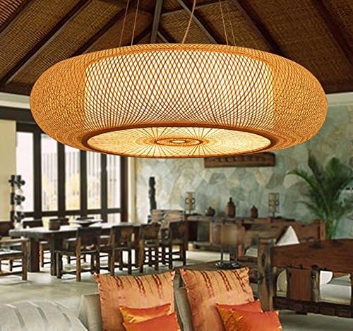 TYDXSD Bamboo chandelier living room garden master bedroom Japanese-style teahouse restaurant chandelier creative personality manual lamp chandelier Diameter 45/60/80cm,Trumpet