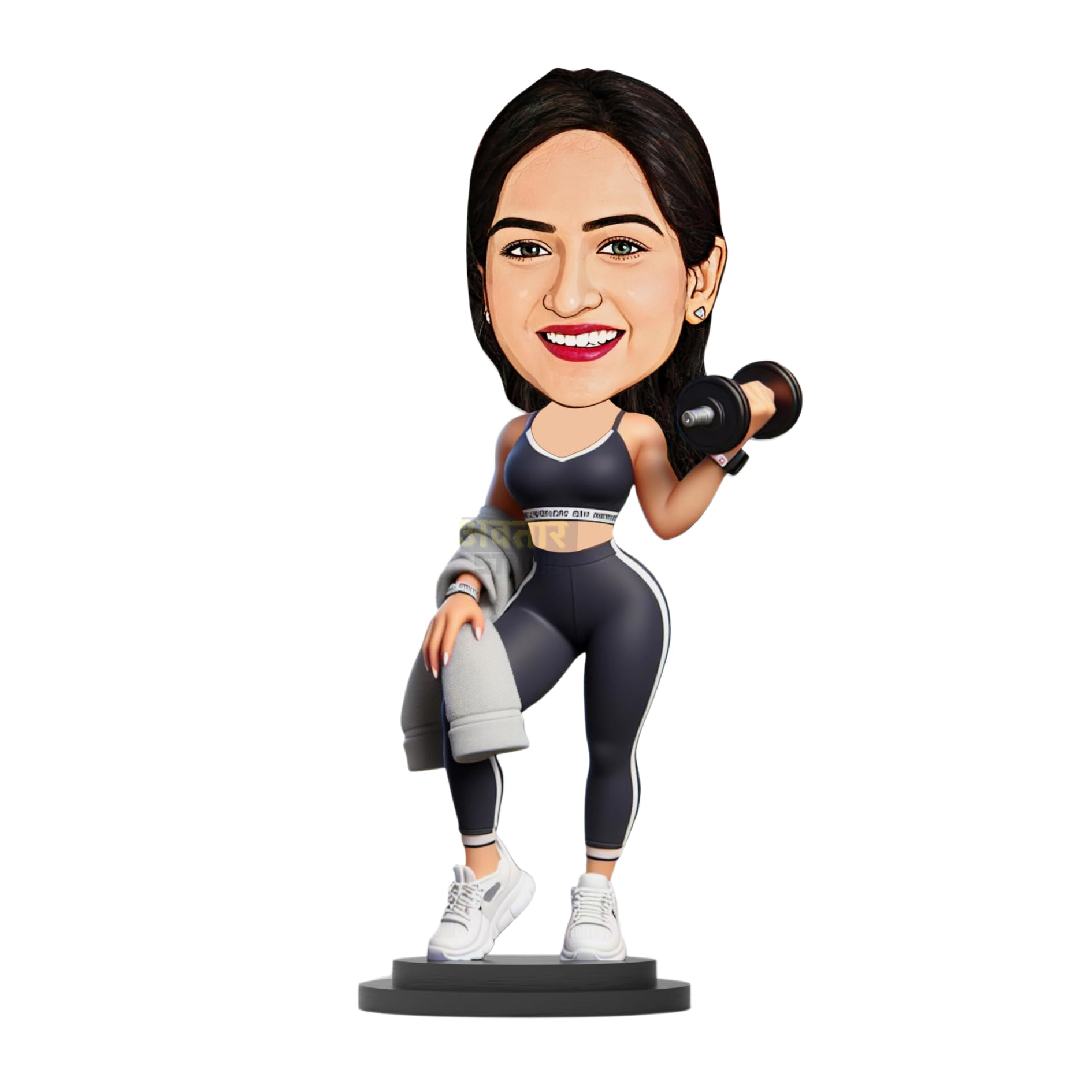 Avataar Studio Personalized Gift for Friends, Brother, BFF, Boyfriend, Father Character Caricature Photo Frame Unique Design Customized Gift for Friends & Family (Fitness Freak Girl)