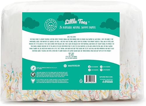 Miniatura 2 de Little Toes - Pañales desechables naturales para bebé, tamaño 1-2, pequeño (paquete de 24)