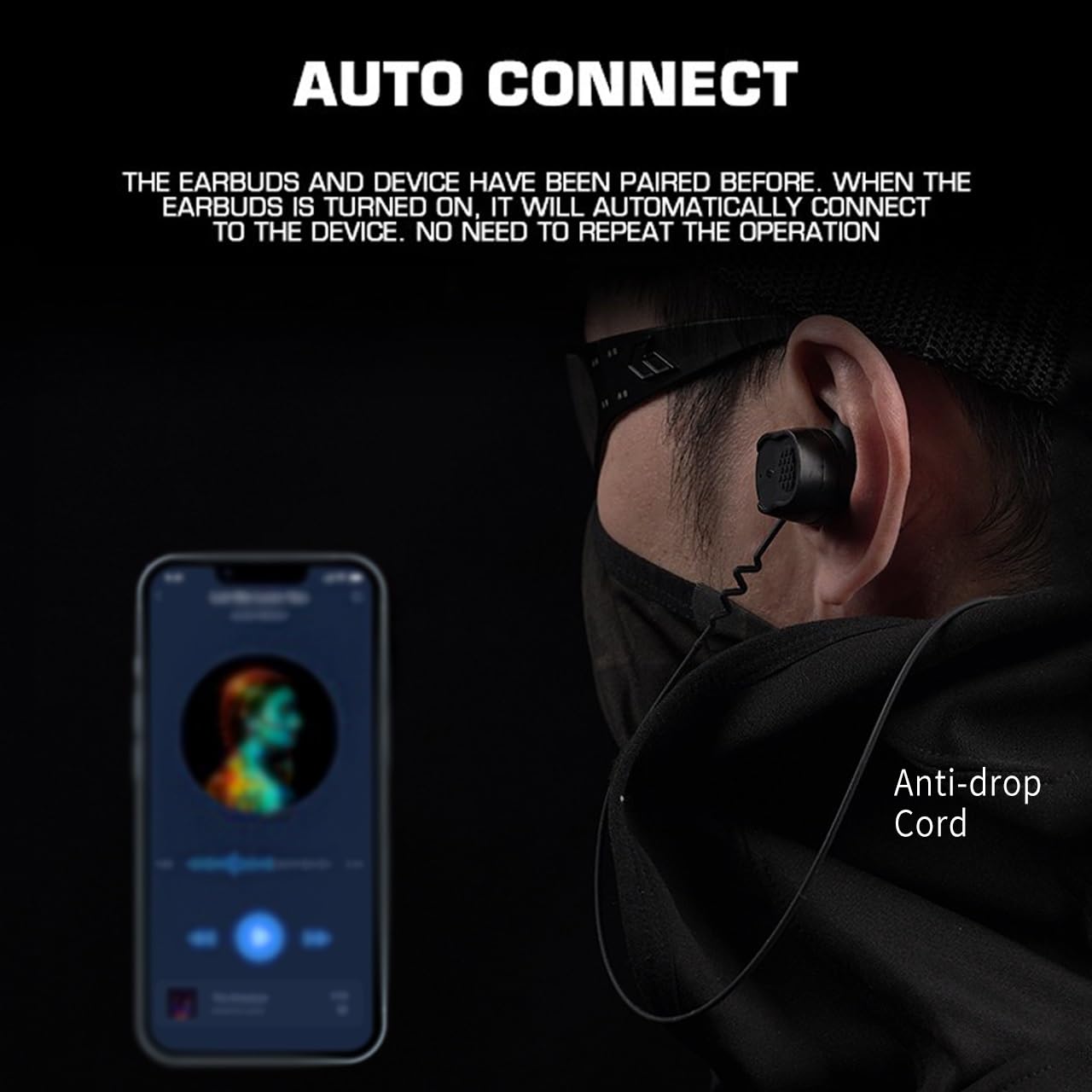 Auriculares Tácticos Bluetooth 5.3, Tapones Electrónicos para Tiro, Orejeras, Protección Auditiva, con Captación De Sonido Y Reducción De Ruido, para Campos De Tiro, Caza