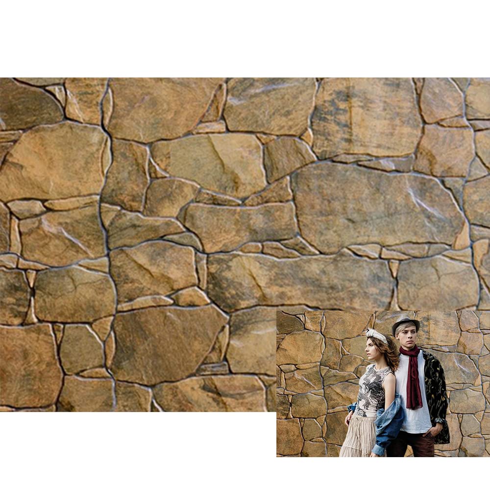 Baocicco Stone Wall Backdrop 10x6.5ft Photography Background Boulder Build Castle Rural Style Rough Rock Construct Exterior Wall Texture Countryside Boy Kid Adult Artistic Photo Shoot