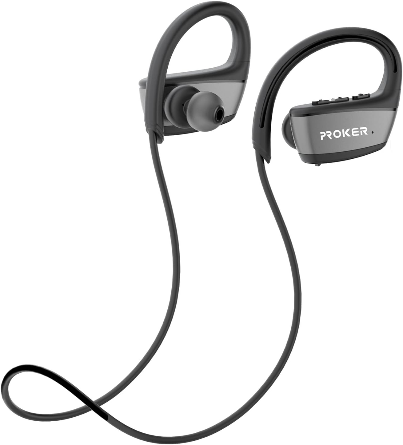 Proker IPX7 Waterproof Bluetooth 4.1 Running Headphones In-ear Headset, Noise Cancelling Wireless Sports Earphones for Gym Cycling Workout for iPhone,iPad, Samsung, HTC, Siri with Built-in Mic(black)