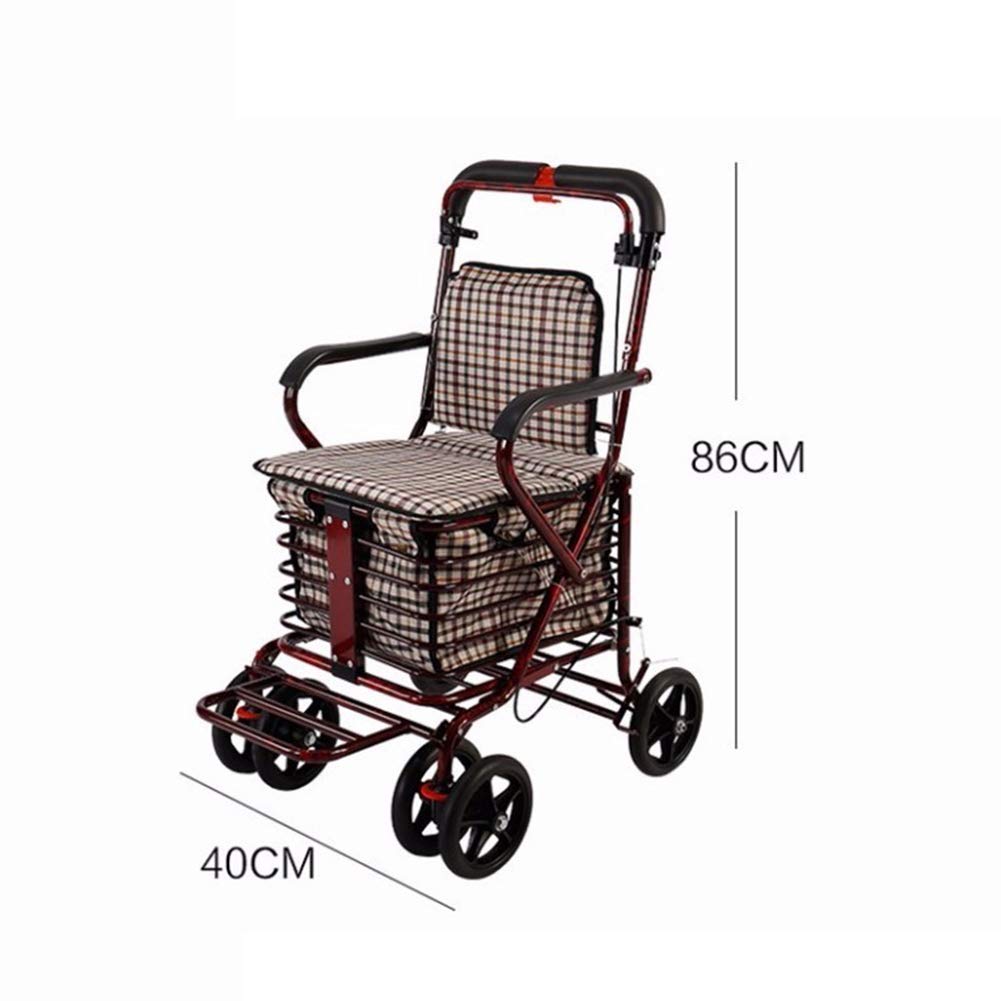 Starszy Walker, aluminiowy czterokołowy Rollator Walking Aid Lekki składany chodzik Rollator Interesting