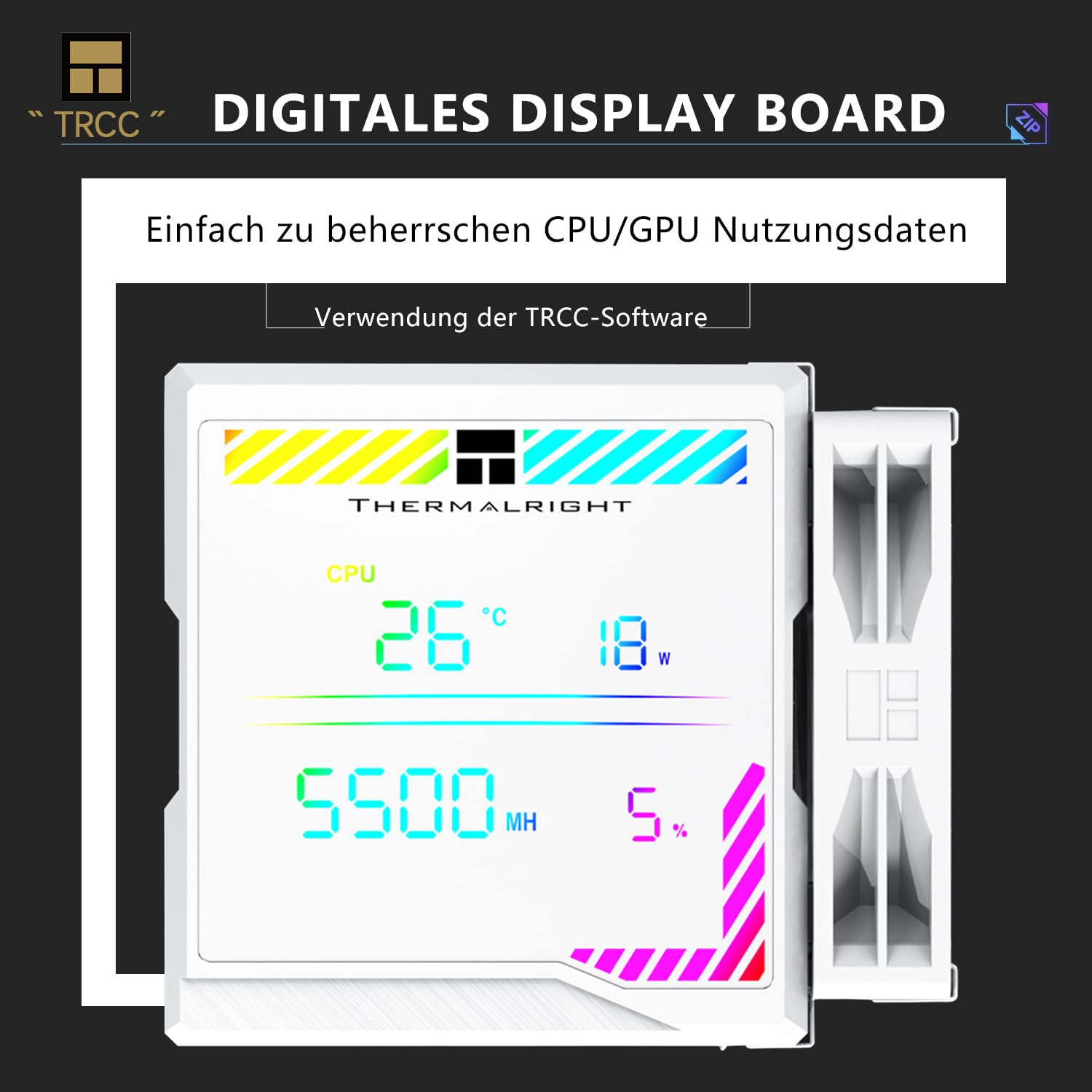 TR-Thermalright Peerless Assassin 140 Digital Blanco Ventilador para CPU, Doble Torre con 6 Heatpipes, Ventiladores Dual PWM de 1850 RPM, Cubierta Superior de Placa de Pantalla Digital Magnética,