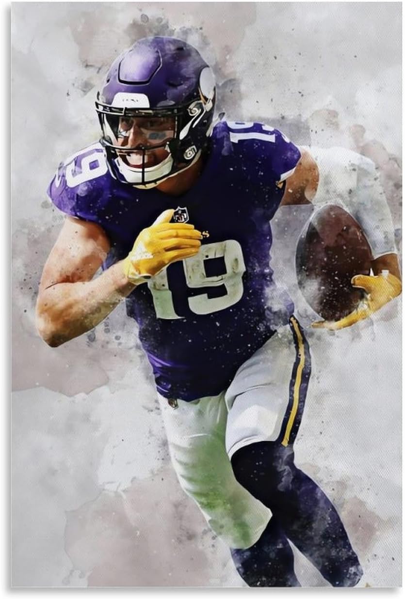 IEMIHZUM Sport Poster Adam Thielen Poster Decorative Painting Canvas Wall Art Living Room Posters for Bedroom Home Painting 12x18inch(30x45cm)