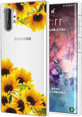 Case for Galaxy Note 10 Plus 5G Case, Galaxy Note 10+ Case/for Samsung Note 10+ Case, Cute Clear Slim Shockproof Soft TPU Back Phone Protective Cover Cases for Samsung Galaxy Note 10+ Sunflower
