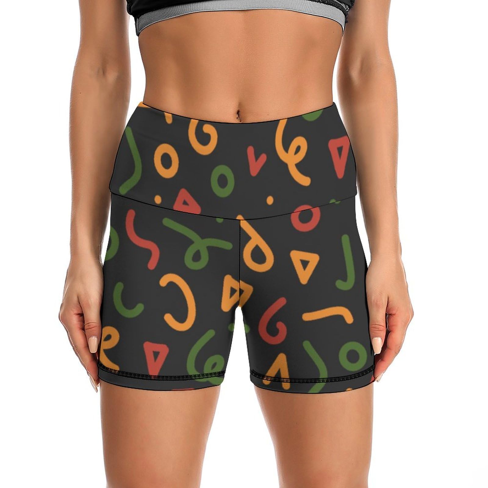 JYYAU Black History Month 2023 High Waist Yoga Shorts for Women Athletic Shorts Leggings Running Pants