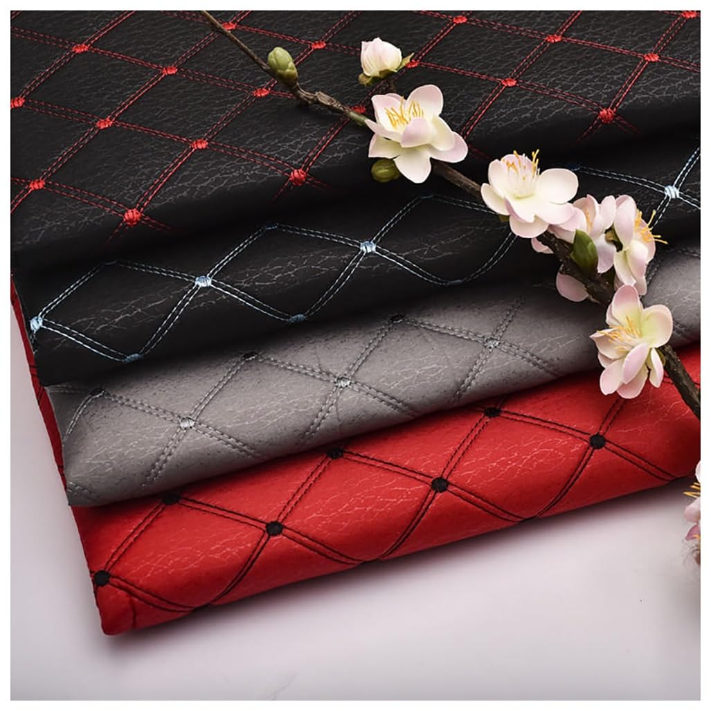 Polipiel Para Tapizar, Tela De Cuero Acolchado Manualidades, Cojines O Forrar Objetos， Venta De Polipiel Por Metros Para La Decoración Interior Del Asiento,140cm 1pieza=1m(Wine red,1.4X5m)