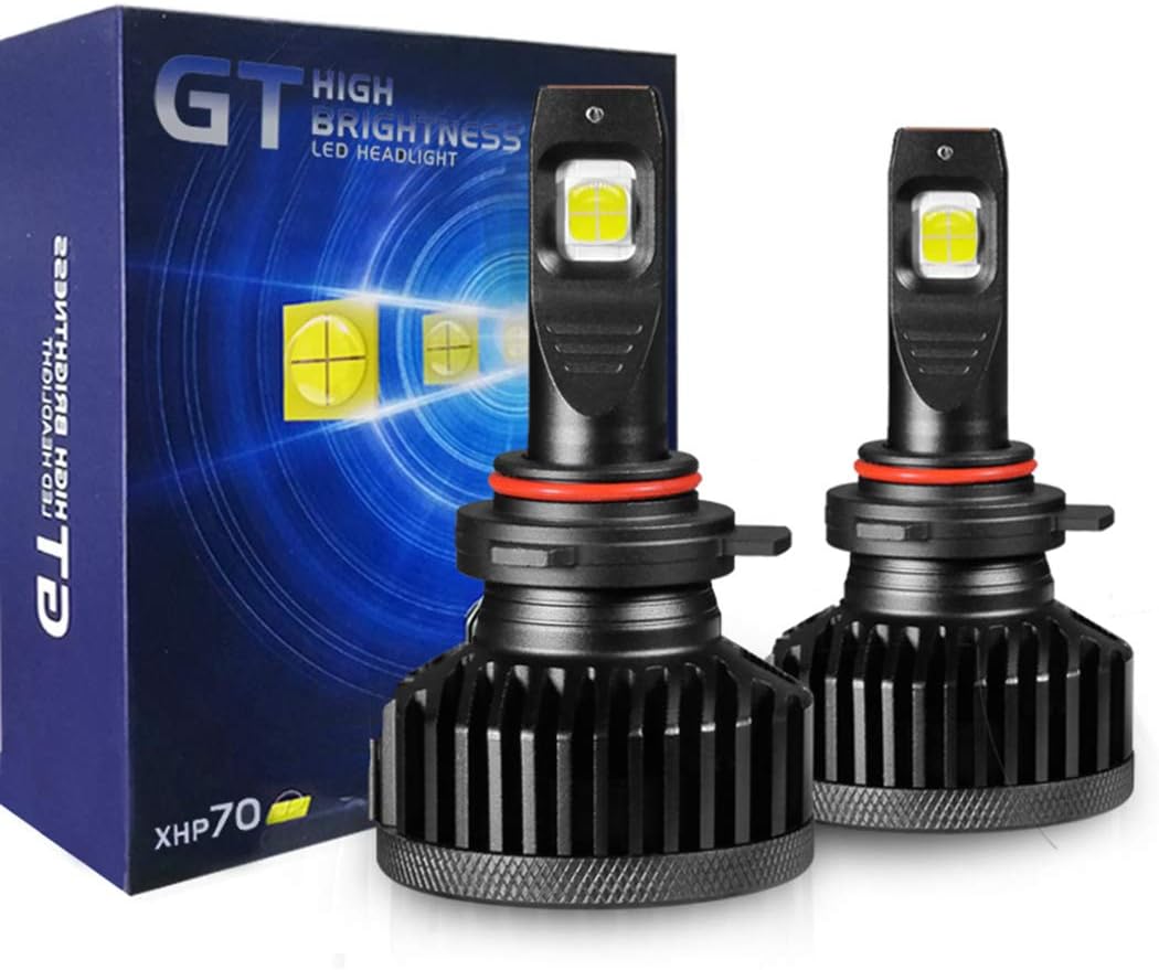KOOMTOOM 9005 HB2 LED Bulb Headlight Bulbs With Canbus Resistor, CREE XHP70 90W 18000 Lumens Super Bright LED Headlights Conversion Kit 6500K Cool White IP65 Waterproof, Pack of 2 (9005/HB3)