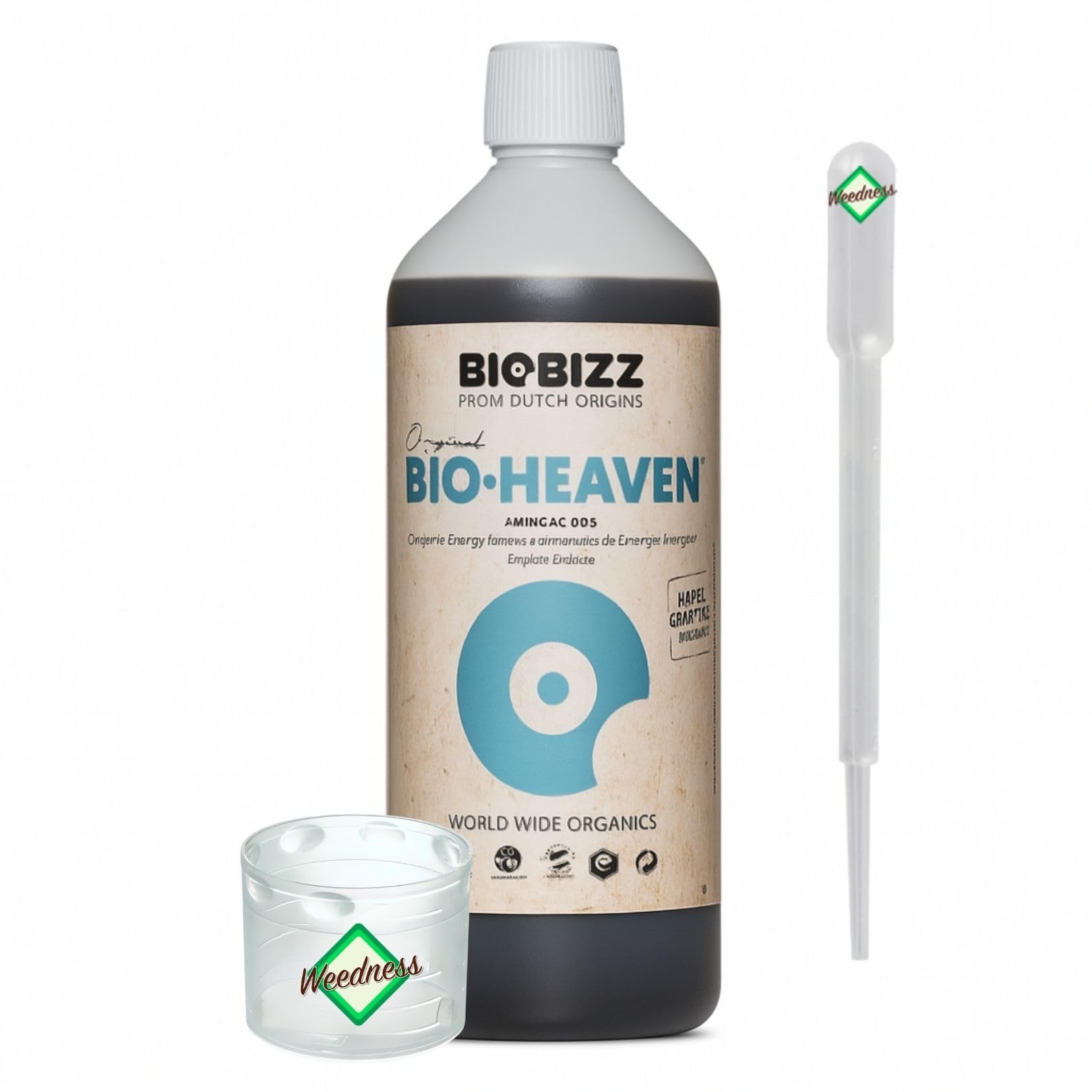 Weedness BioBizz Bio Heaven 1 Liter - Naturdünger Grow Anbau Indoor Tomaten Flüssig Orchideen Bonsai Bio Organischer NPK