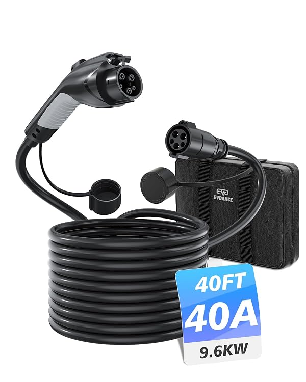EVDANCE J1772 Extension Cable, EV Charger Extension Cord 40A 40FT Charging Cable for Electric Vehicle 110V-240V Compatible for All SAE J1772 Chargers (40A - 40FT) by EVDANCE - Used condition - CA$281.59