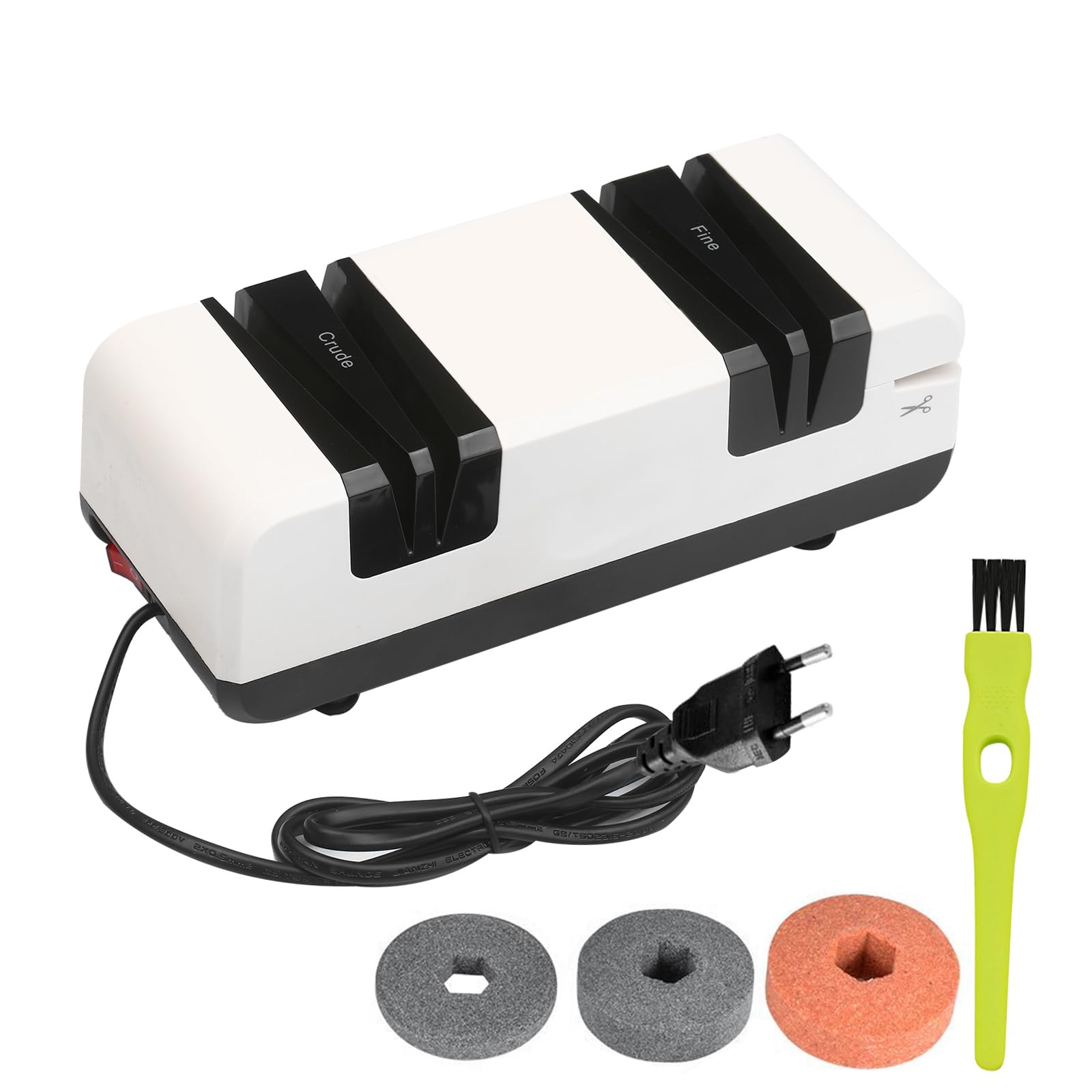 Affilacoltelli elettrico professionale Affilatrici da taglio automatiche multifunzionali con smussatura da 15 gradi scanalature grezze e sottili per coltelli seghettati dritti Forbici Smerigliatrice