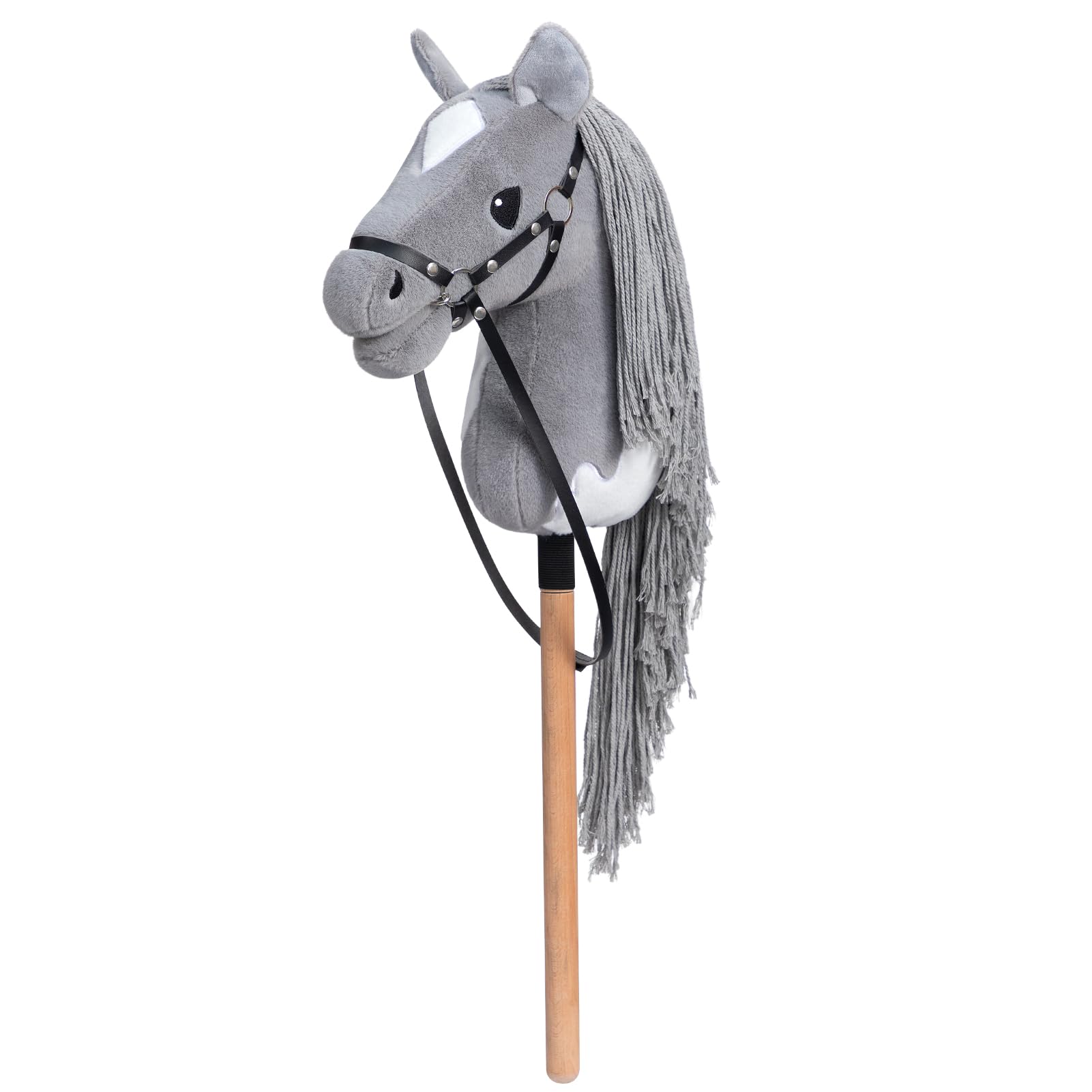 BEJOY Steckenpferd Kinder Spielzeug Pferd 91cm, Hobby Pferd Holzpferd Plüschpferd zum Reiten mit echten Pony Wiehern und Galoppgeräusch, Kuschelpferd Schokolade (AA-Batterien erforderlich