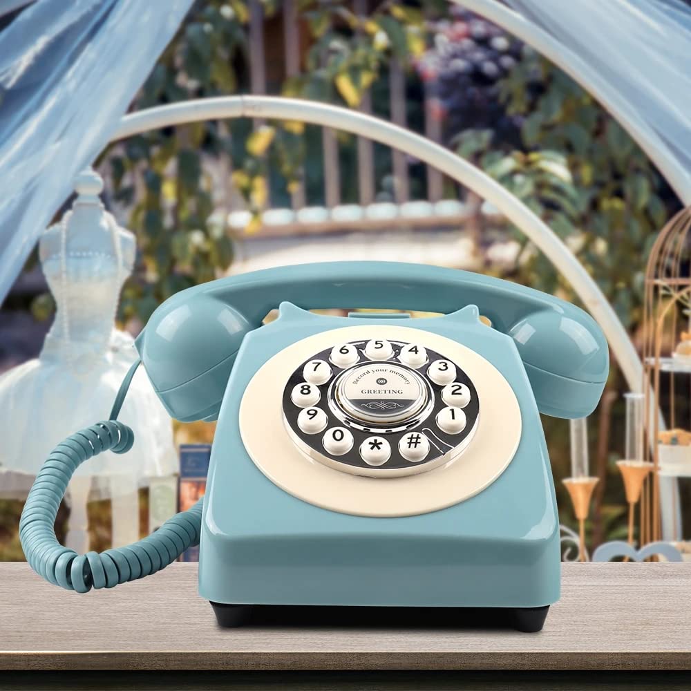 Księga Gości Telefon Ślubna Audio, Księga Gości Retro Klasyczne rzemiosło na Wierzeczoło, Rocznica Ślubu (Niebieski)