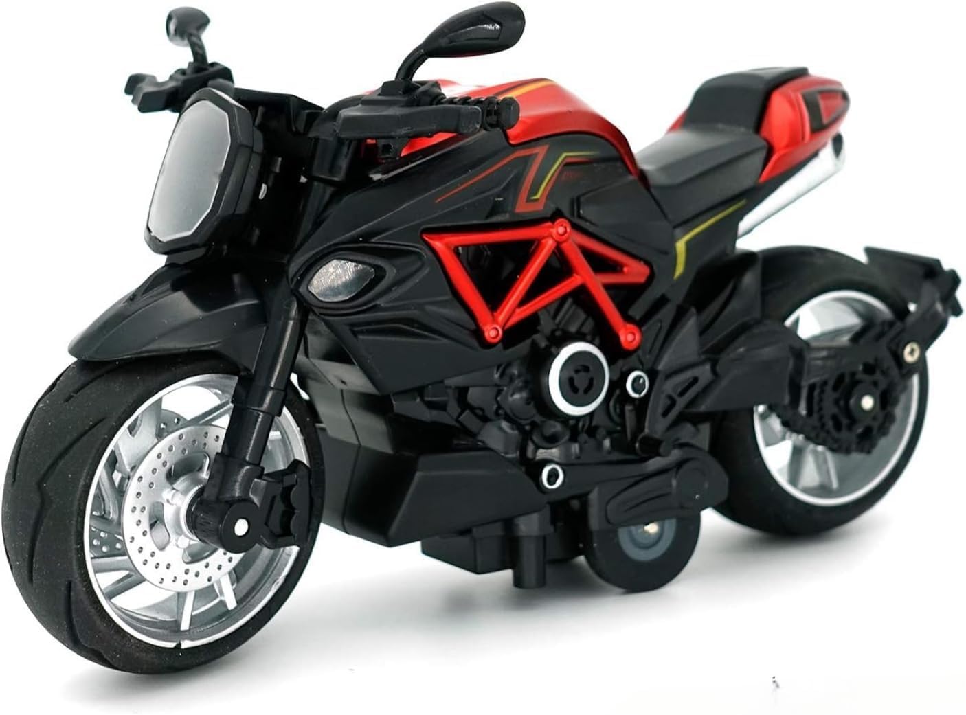 Po-lice Motorcycle Toy - Pull Back Motorcycle Toys, Tiny Gift with Music Lighting, Latte Motorcycles Toy for Kids Boys Age 3-8 Year Old [Multicolor] (1.14 Bike-RED)