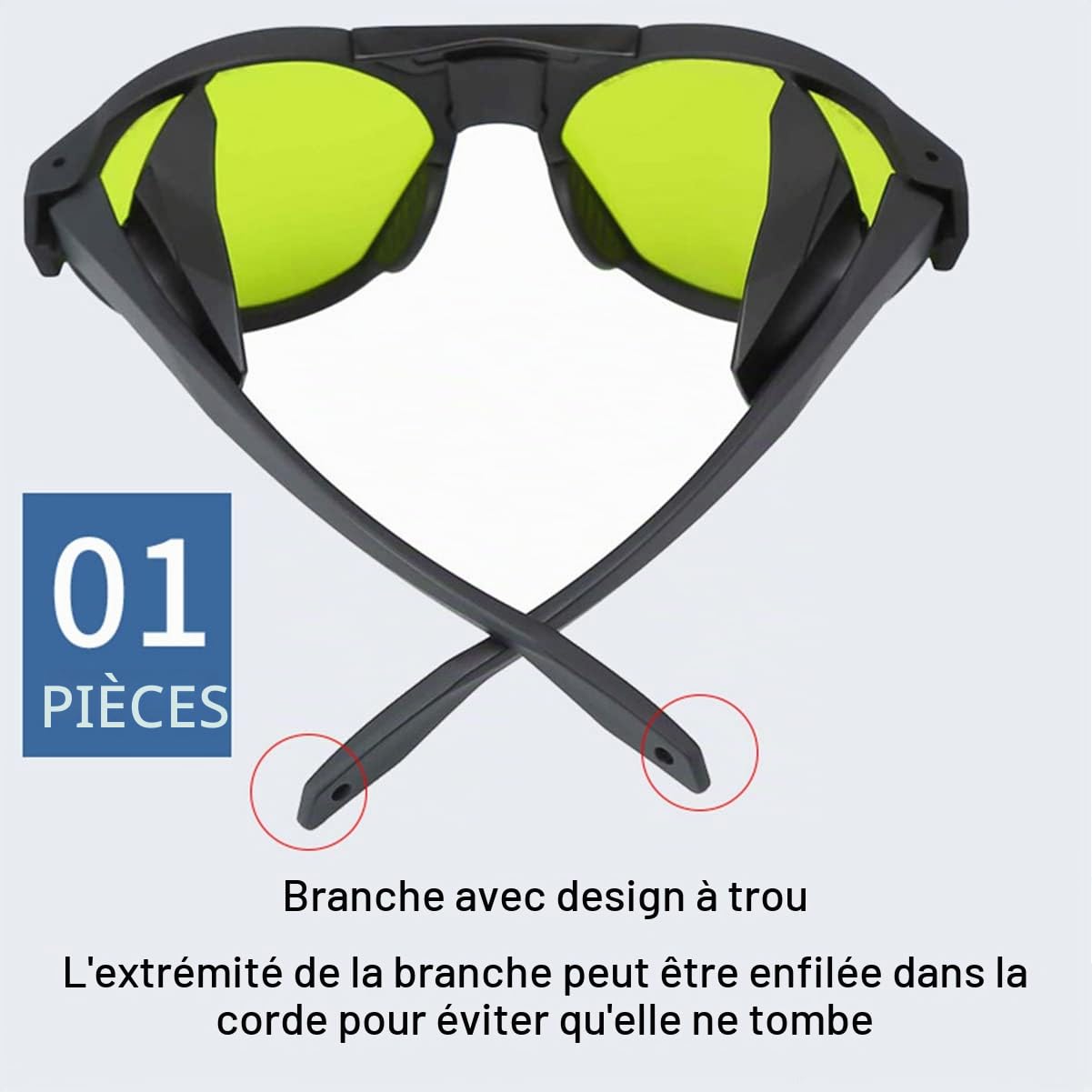 Lunettes de Sécurité Laser Protection des Yeux 980nm 1064nm OD5+ | 190-490nm 800-1100nm, Anti-lumière, Machine de Coupe, Filtrage d'ombre Laser, Pour Techniciens Laser Découpe Gravure