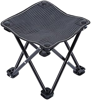STARKWALL Muebles De Exterior Aleación De Aluminio Plegable Silla Pesca Picnic Jardín Silla Oxford Tela Asiento Exterior Impermeable Taburete Negro