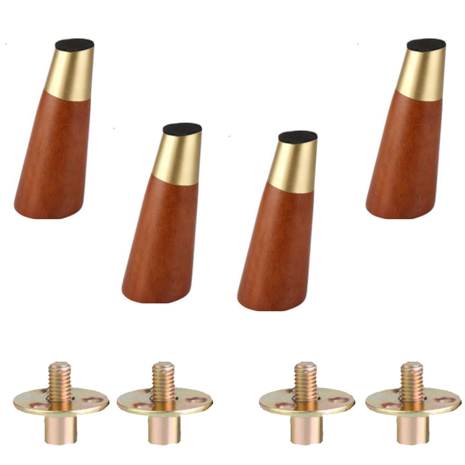 Gambe per mobili in Legno massello, Piedini di Ricambio in Legno per Divano, Accessori Conici per Piedi da Cucina, per Divano/Letto/Sedia/TV/Armadio/cassettiera/tavolino da caffè/p