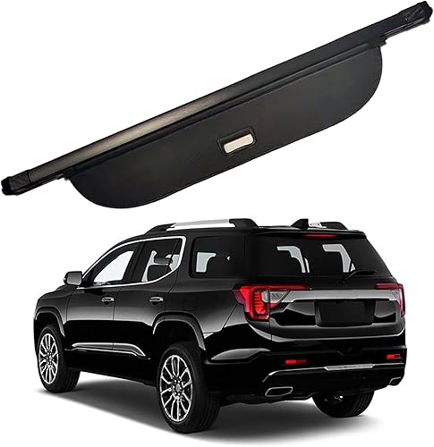 Kaungka Cubierta protectora de carga compatible con GMC Acadia 2017-2023, resistente, color negro, protector retráctil para maletero trasero