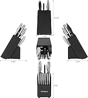 Vista 7 de Kitchen Knife Set, FIKSHOT Premium Stainless Steel Knife Block Set, Razor-Sharp Santoku Knife and Fruit Knives, Gift for Homecooks, Rust-Proof