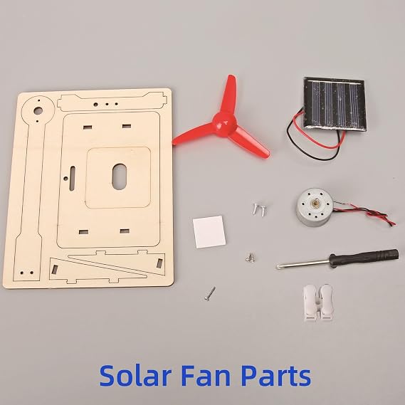 DIY FM Radio Kit and Solar Fan Kit, Electronic Science Project with PCB, Speaker, Case, Assembly Tools,Gifts for smart Kids