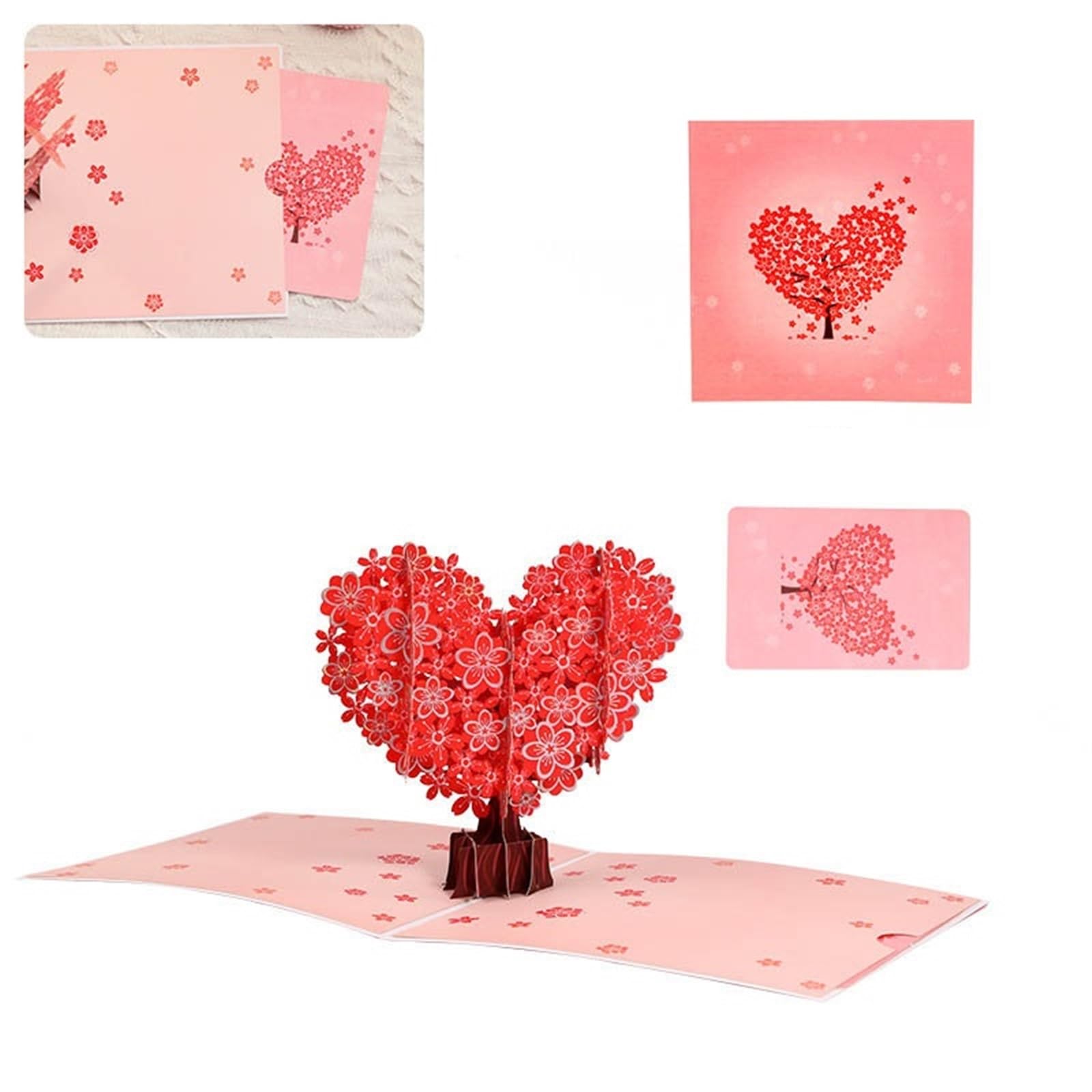 Zaproszenie na ślub Zaproszenia na każdą okazję, 3D Pop Up Love Cherry Tree ślubne z życzeniami 15x15 cm opakowanie 2 sztuki