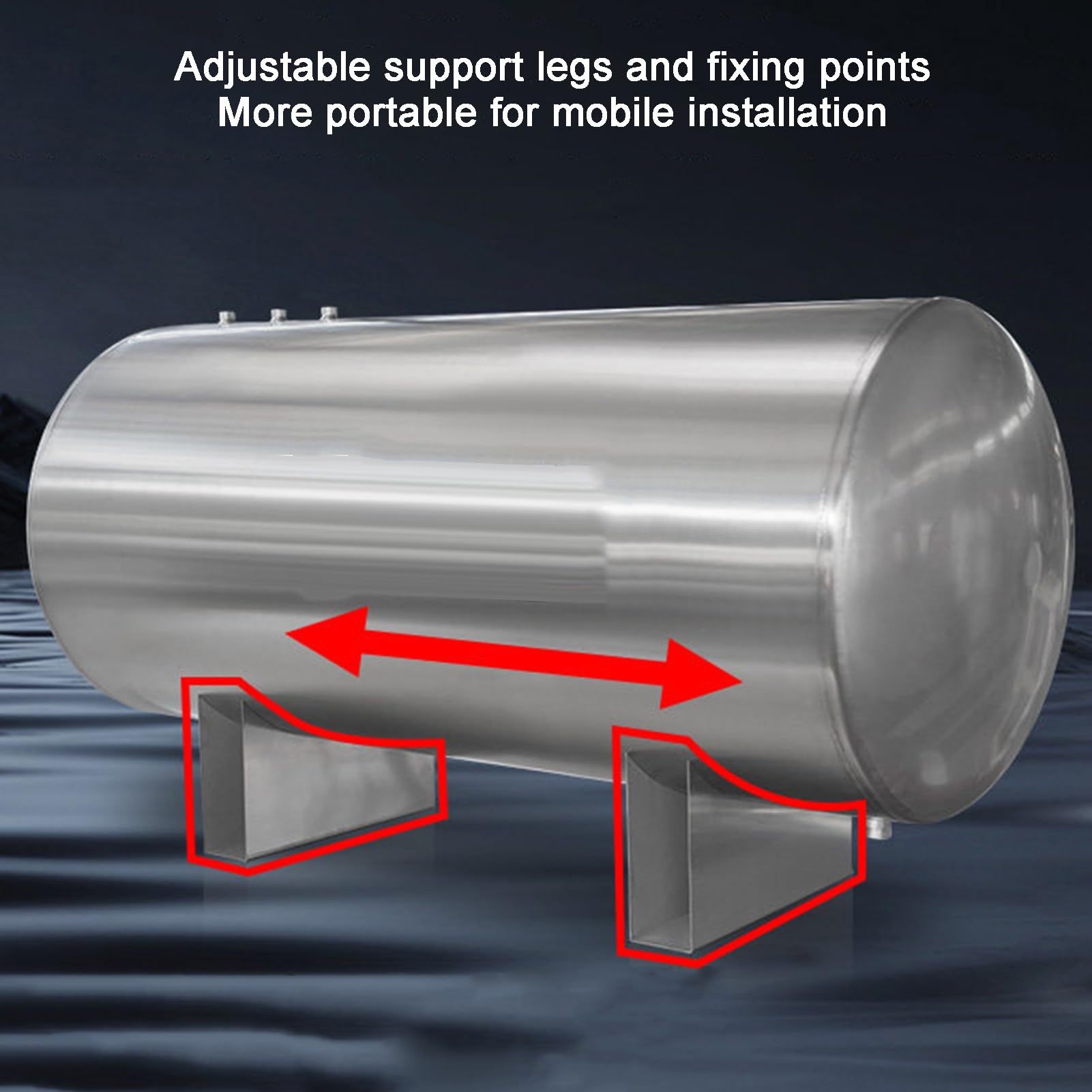 Acero Inoxidable Agua Presión Tanque, 100L-300L Agua Almacenamiento, Tipo Horizontal Viviendas Presurizado Agua Almacenamiento Contenedores(100L-40x75cm)