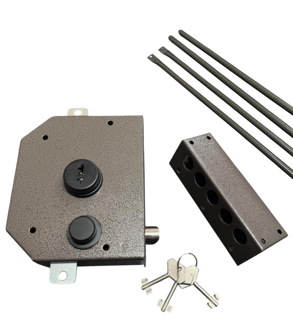 Serratura Per Portoncino Blindato 137x166 mm Completa Di Tre Chiavi | Doppia Mandata Mezzo Giro Con Supporti e Aste – Massima Sicurezza Per La Tua Porta