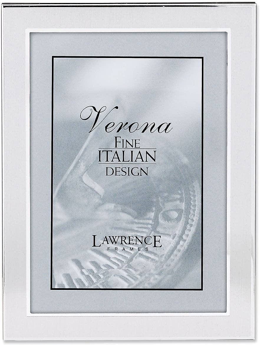 Lawrence Frames Brushed Metal Picture Frame, Silver, 5x7