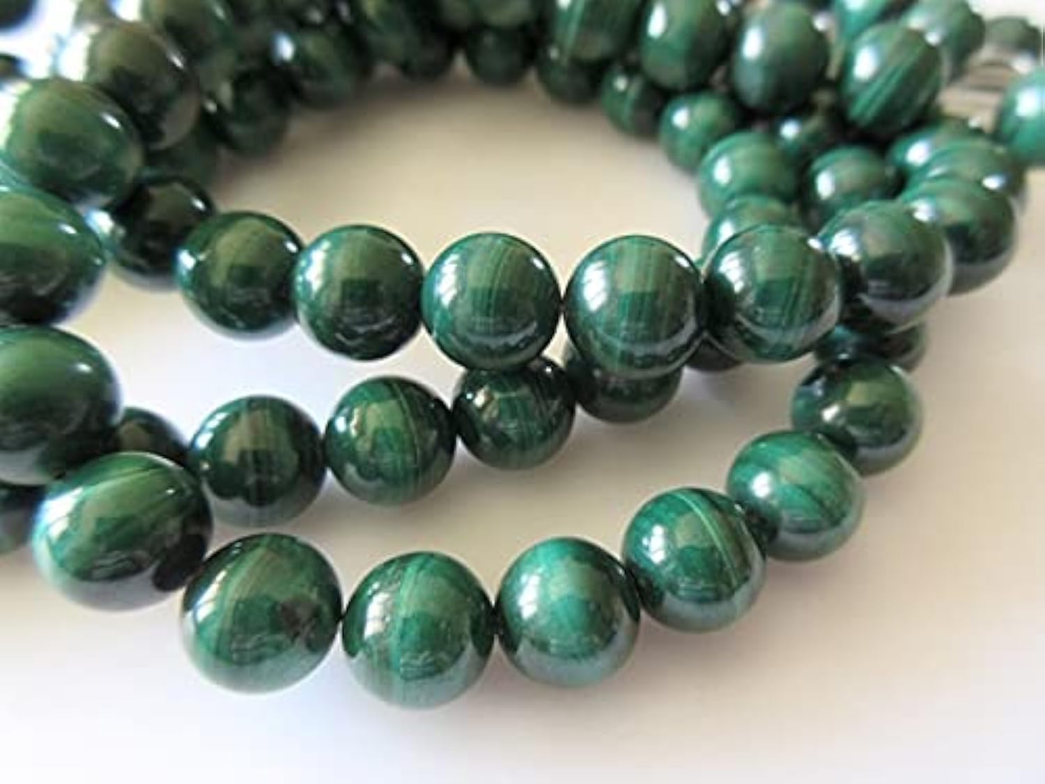 Perles de malachite naturelle LKBEADS de 9mm pour bijoux d'exception