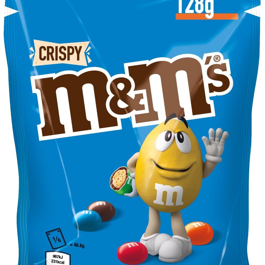 M&M's Crispy Schokolade, 1 x 128g, Knusprige Schokolinsen
