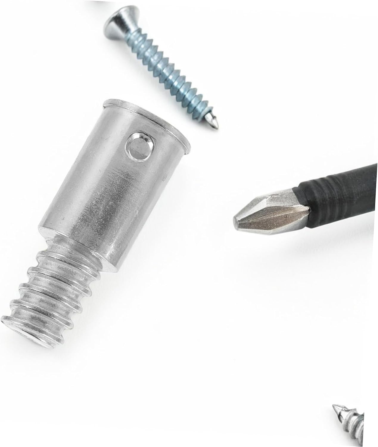 2pcs Stainless Steel American Style Threaded Broom Handle Connector