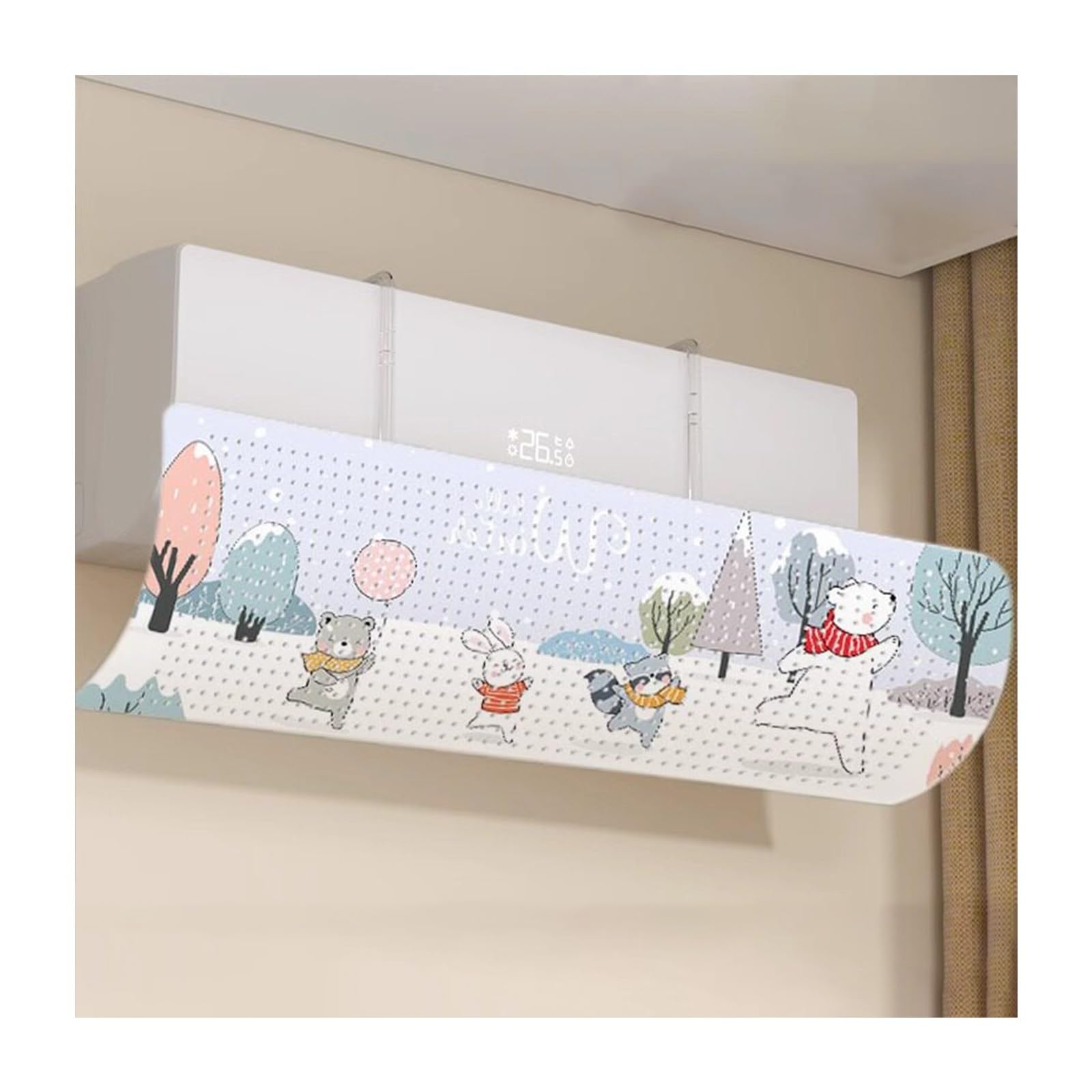YFAURNDE Air Deflector for Window Ac Unit, Window Air Conditioners Windshield Universal, Prevents Cold Air From Blowing Directly; Suitable for Homes and Offices.(D)