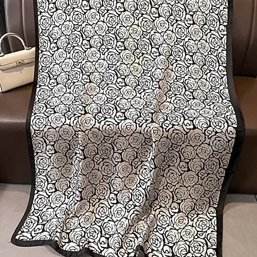 Image of Aufeel Fashion Scarves 100% Silk Felling Scarf Long Lightweight Sunscreen Shawls Wrap for Women Hair Scarves