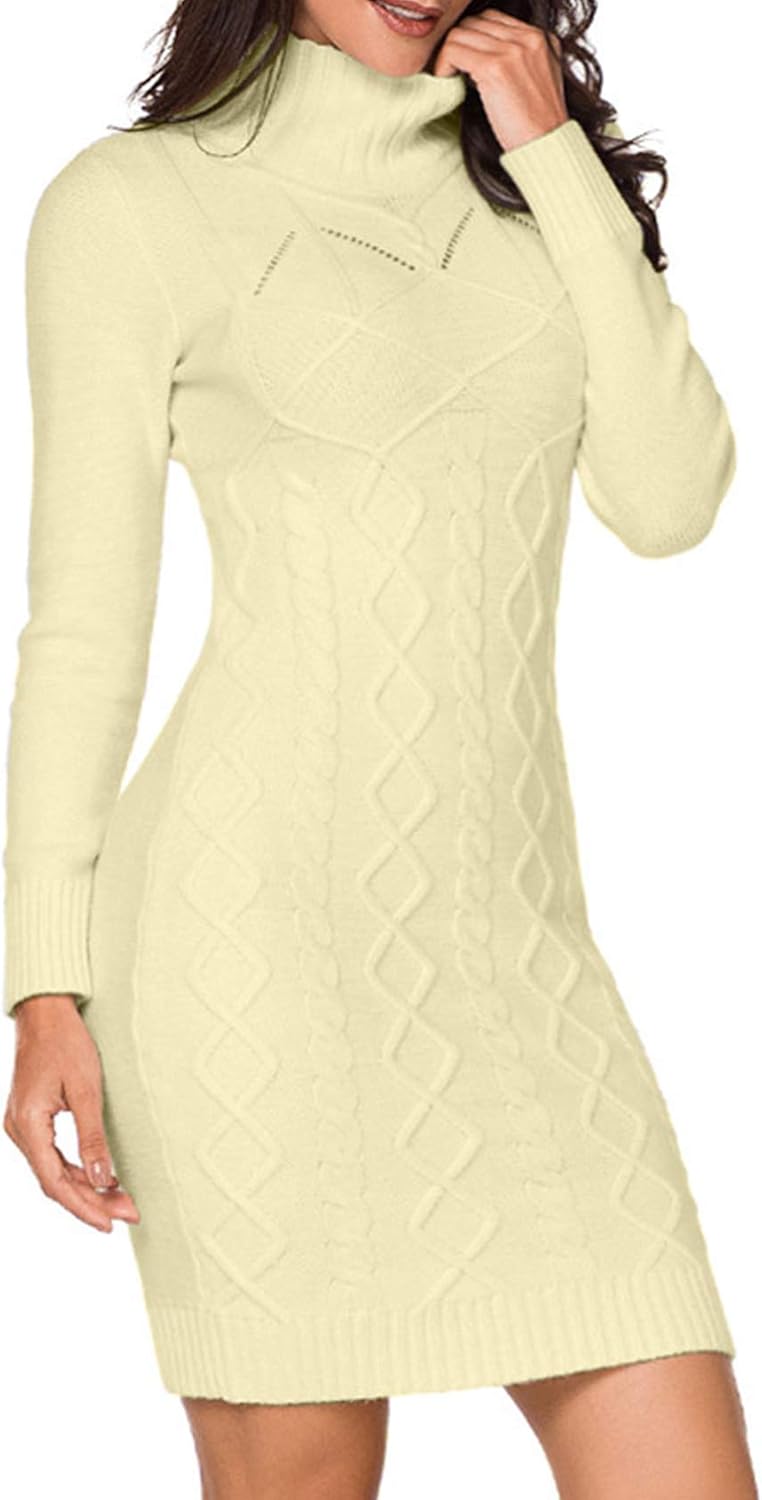 Legou Women's Turtleneck Knitting Solid Sweater