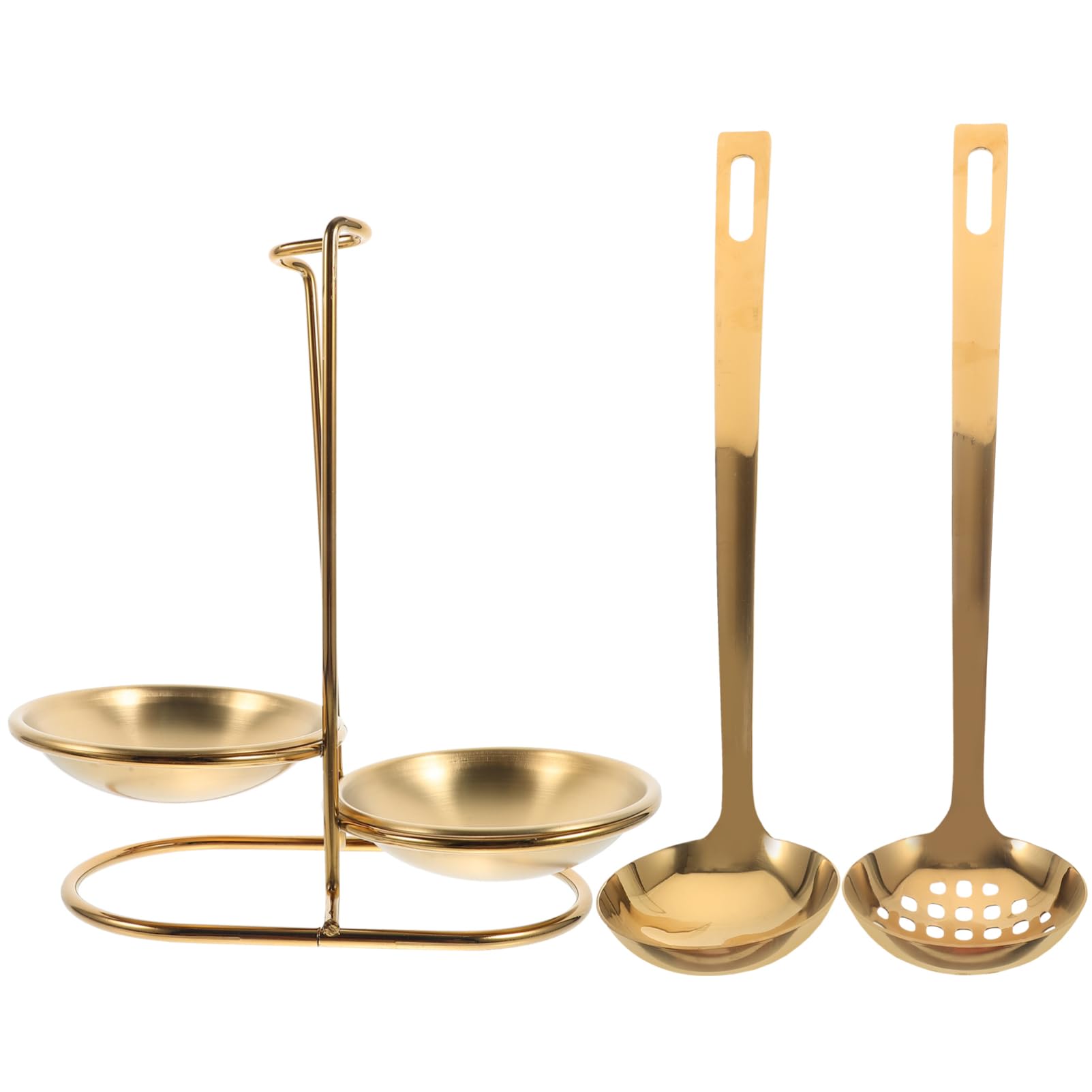 SOLUSTRE 1 Set Stainless Steel Spoon Holder Slotted Solid Ladles Space Saving Kitchen Utensil Organizer for Cooking Serving Easy to Clean Stylish Kitchen Decor